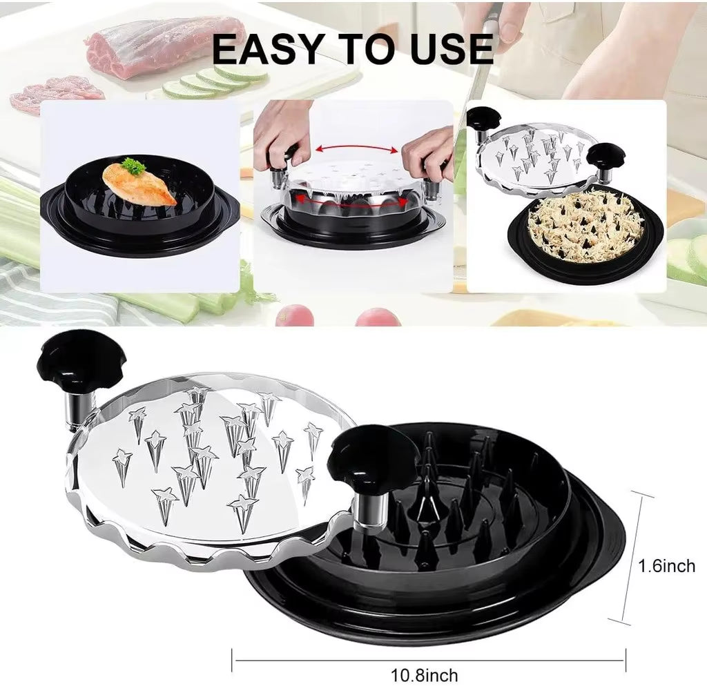 Upgraded Chicken Shredder with Transparent Cover, Large Non-Slip Blade for Meat & Vegetables, Easy to Clean Kitchen Tools